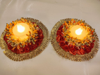 Rose Flower Tea Light Holder - Magenta