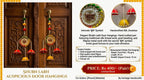 Product information for the Shubh Labh auspicious door hanging pair showing materials, measurements and price