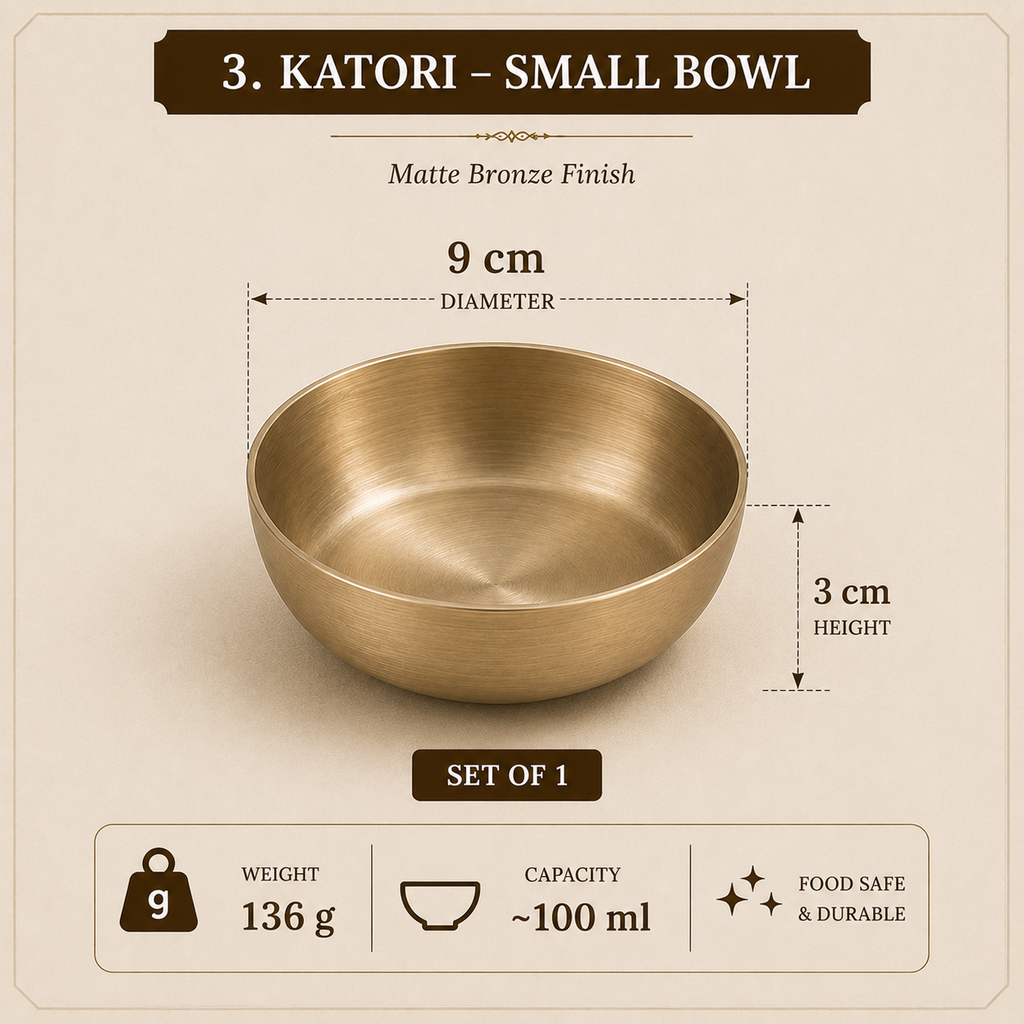 Kansa (Bronze) Thali Set - 6-Piece Traditional Bronze Dinner Set
