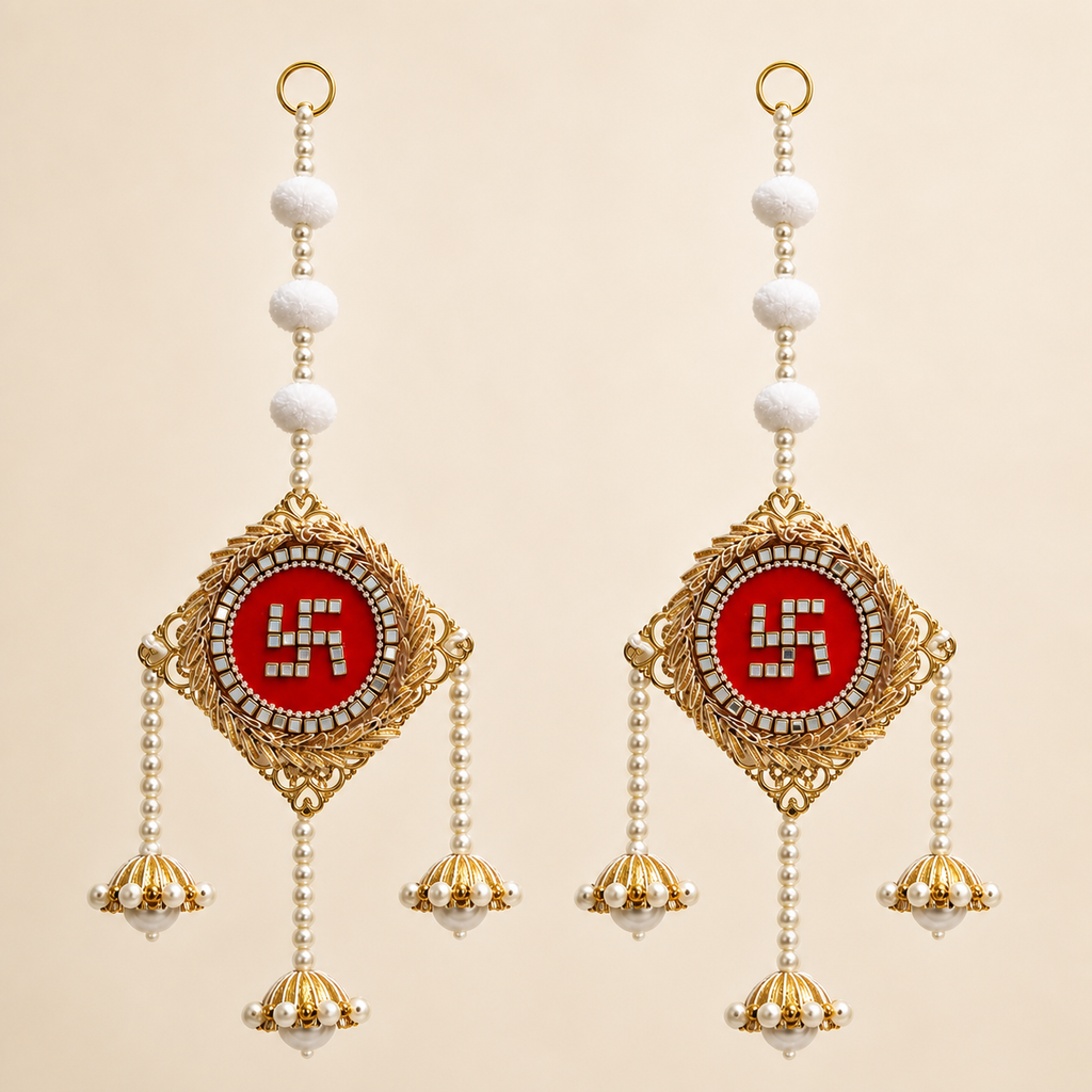 Swastik hanging pair detail