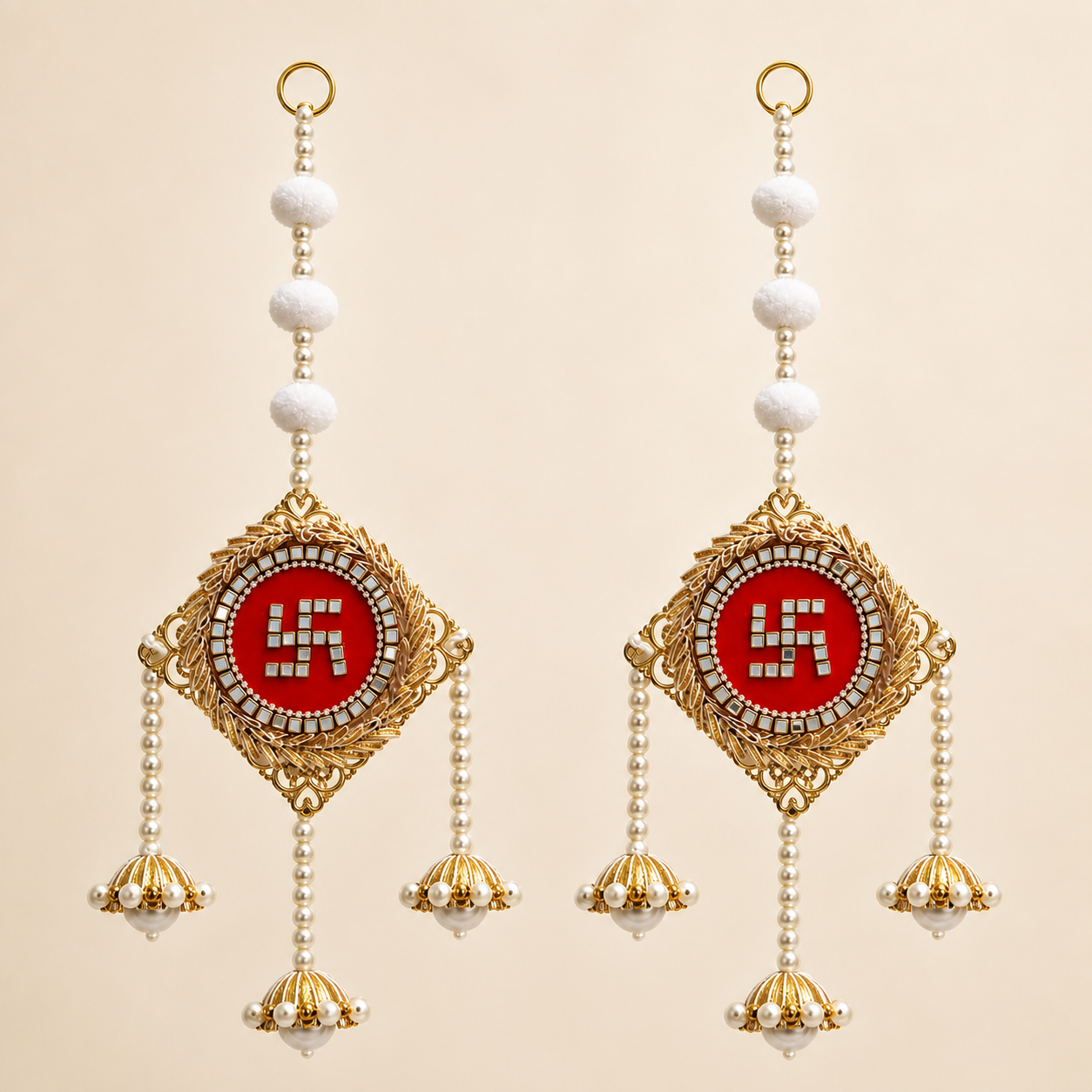 Swastik hanging pair detail