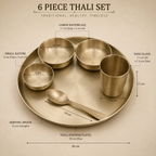 Kansa (Bronze) Thali Set - 6-Piece Traditional Bronze Dinner Set