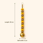Yellow ghungroo hanging dimensions: 30 cm length and 5 cm bell width