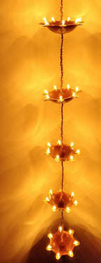 Handcrafted Pair of 5 Vertical Diyas made in India – HeritageKosh